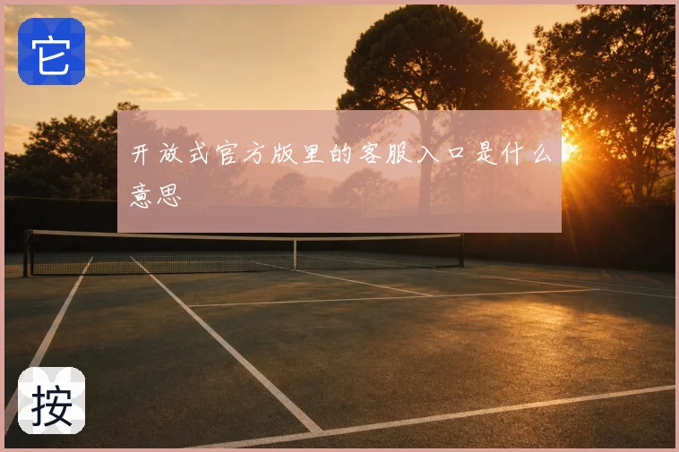 开放式官方版里的客服入口是什么意思